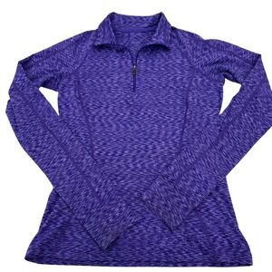 REI Co-op Womens XS Purple Long Sleeve 1/4 Zip Athletic Pullover Top Thumb Holes